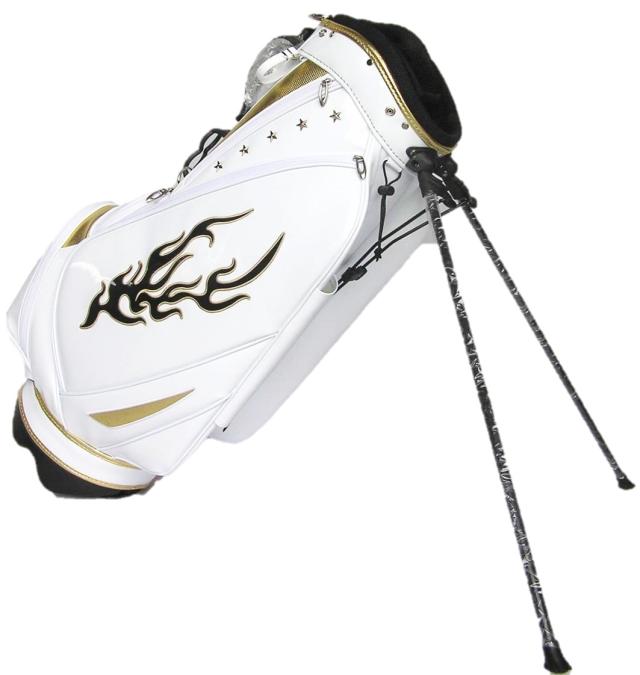 FIRE】スタンド式 オリジナル キャディバッグ （ホワイト